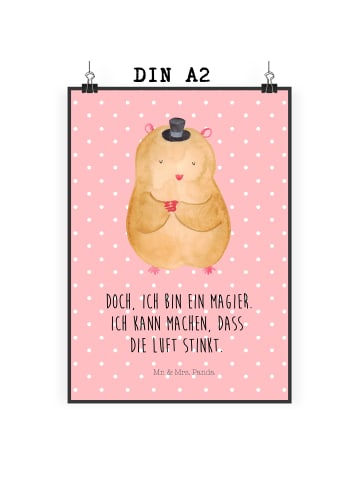 Mr. & Mrs. Panda Poster Hamster Hut mit Spruch in Rot Pastell