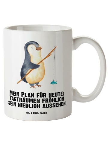 Mr. & Mrs. Panda Kaffeepott Pinguin Angler mit Spruch in Weiß