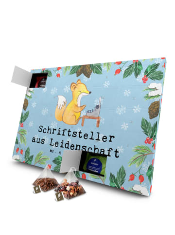 Mr. & Mrs. Panda Tee Adventskalender Schriftsteller Leidenschaft... in Eisblau