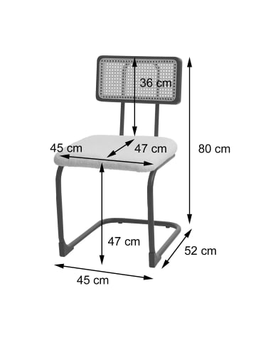 MCW 2er-Set Freischwinger-Stuhl K88, Stoff/Textil weiß