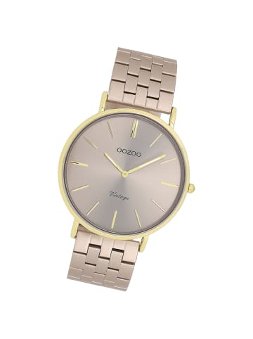 Oozoo Analog-Armbanduhr Oozoo Vintage Series taupe, braun groß (ca. 40mm)