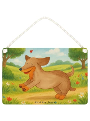 Mr. & Mrs. Panda Schild Hund Dackel Design ohne Spruch in Weiß