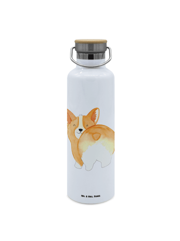 Mr. & Mrs. Panda Thermo-Trinkflasche Corgi Po ohne Spruch in Weiß