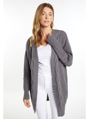 usha WHITE LABEL Long Cardigan in Dunkelgrau