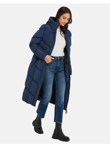 Threadbare Wintermantel THB Jotta Longline Padded Coat in blau-schwarz