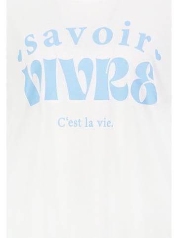 Eight2Nine Rundhals T-Shirt Kurzarm Spruchprint Regular Fit in Weiß-3