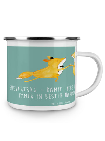 Mr. & Mrs. Panda Becher Emaille Ehevertrag Liebe Finanzen mit Sp... in Meeresbrise
