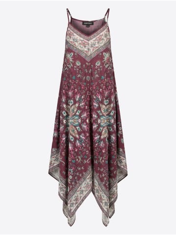 KOROSHI Langer Kleid mit bedruckten, spitzen Trägern in braun