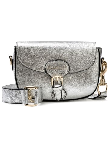 Lazarotti Milano Leather Umhängetasche Leder 19 cm in silver