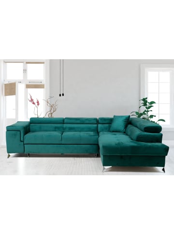 MF Design Eduardo Recamiere Rechts in Flaschengrün -  (L) 202 x (B) 275 x (H) 88 cm