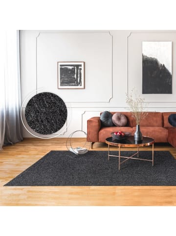 KADIMA DESIGN Waschbarer Teppich waschmaschinenwaschbar Unifarben Küche, Flur in Anthrazit