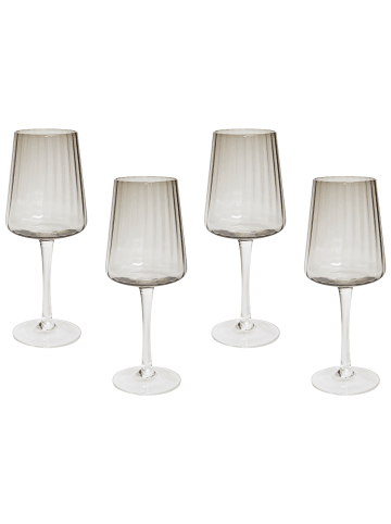 Beliani 4er-Set Gläser QUARTZ in Transparent/Grau