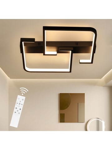 ZMH LED Deckenleuchte Dimmbar 45W in Schwarz L 60CM Modern Schlafzimmerlampe