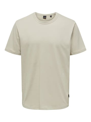 Only&Sons Weiches Rundhals T-Shirt Kurzarm ONSSMART Basic Shirt in Beige-2