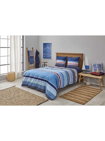 NAUTICA HOME Bettwäsche-Set Spinning (3 tlg), 100% Baumwolle, 200x200 cm in Blau