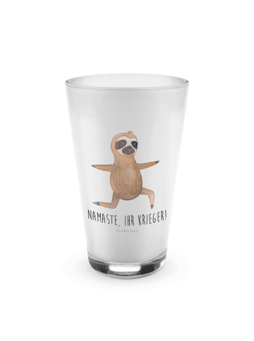 Mr. & Mrs. Panda Glas Faultier Yoga mit Spruch in Transparent