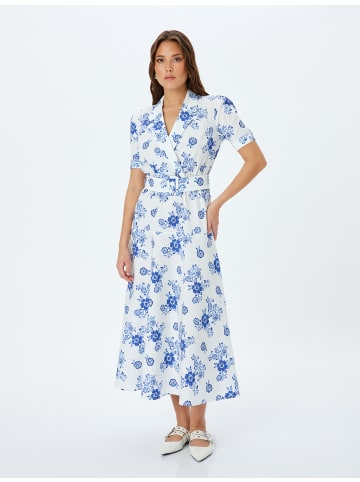 KOTON Kleid in Hellblau gemustert