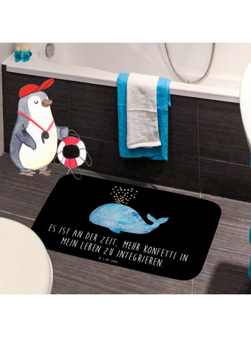 Mr. & Mrs. Panda Badteppich Wal Konfetti mit Spruch in Schwarz
