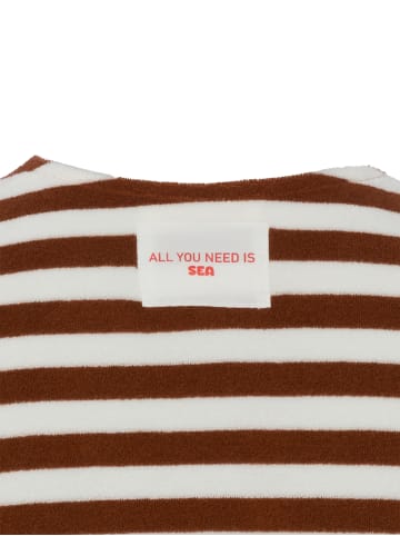 Marie Lund Frottee-Shirt in braun weiß - 0001