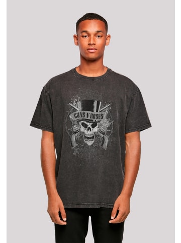 F4NT4STIC Oversize T-Shirt Guns 'N' Roses Skull and Pistols in schwarz