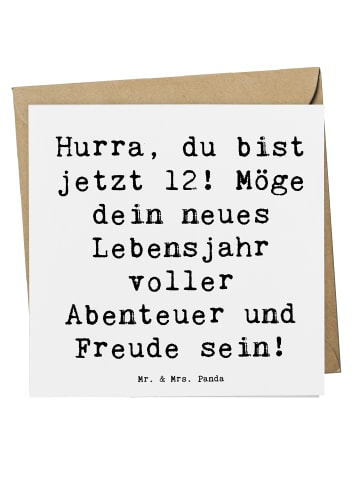 Mr. & Mrs. Panda Glückwunschkarte Spruch 12. Geburtstag mit Spruch in Weiß