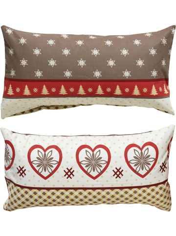 Erwin Müller Edel Flanell Kissenbezug in braun-rot