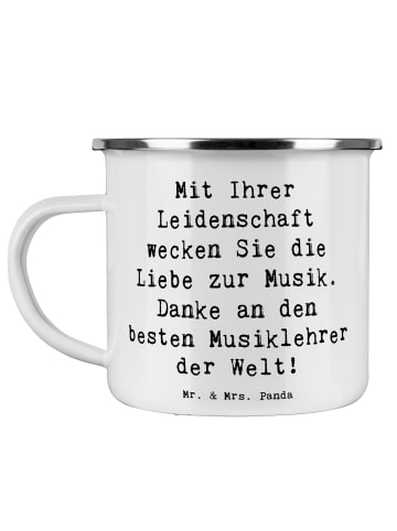 Mr. & Mrs. Panda Pott Spruch Musiklehrer Liebe mit Spruch in Weiß