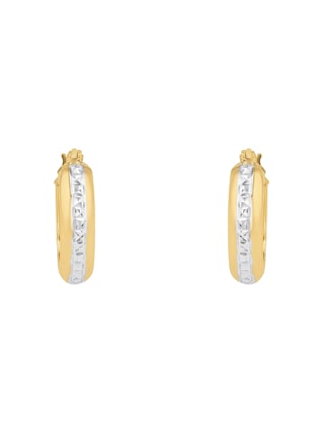 Amor Creolen Gold 375/9 ct, teilrhodiniert in Bicolor