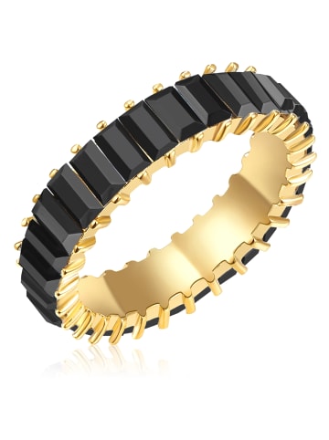 Yokoamii Ring gelbgold Kristall schwarz in gelbgold