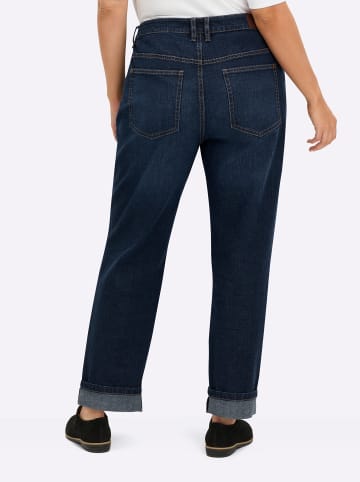 sheego High-waist-Jeans in dark blue
