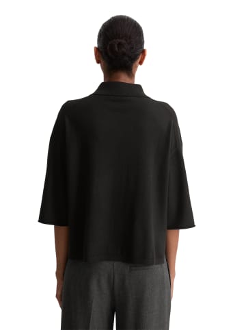 Marc O'Polo Feinstrick-Poloshirt loose in Schwarz