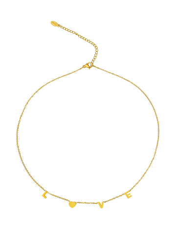 ANELY Halskette LOVE Edelstahl 40 cm in Gold