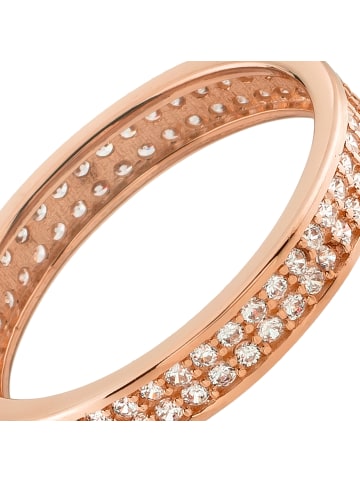 BALIA Ring Gold 333 Rosegold - 8 Karat 2-reihig Zirkonia Größe 56 (17,8)