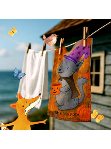 Mr. & Mrs. Panda Handtuch Kater Kaffee Design ohne Spruch in Weiß