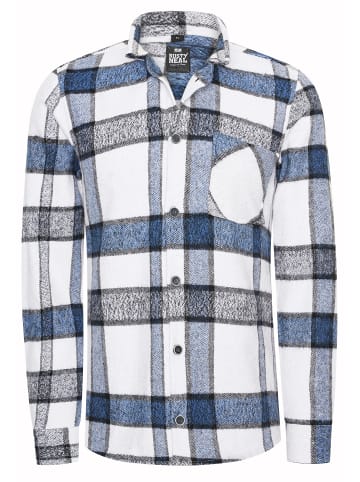 Rusty Neal Holzfäller Flanell Hemd in Weiß / Blau