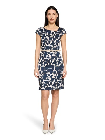 BETTY & CO Etuikleid mit Gürtel in Dark Blue/Nature