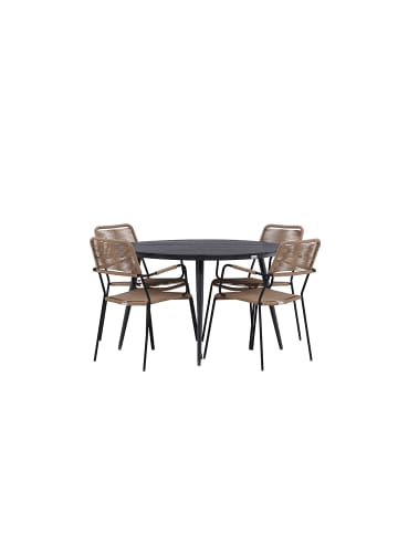 ebuy24 Gartenset BreakLindos Schwarz 120 x 120 cm