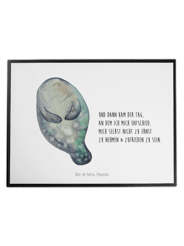 Mr. & Mrs. Panda schreibtischunterlage Seekuh Happy mit Spruch in Weiß