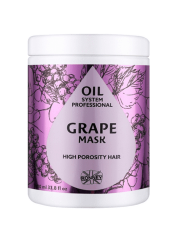 Ronney Professional Oil System Grape Maske für Haare mit hoher Porosität mit Traubenöl 1000 ml
