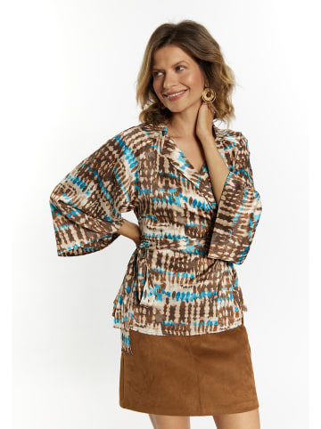 usha FESTIVAL Damen Wickelbluse in Braun Mehrfarbig