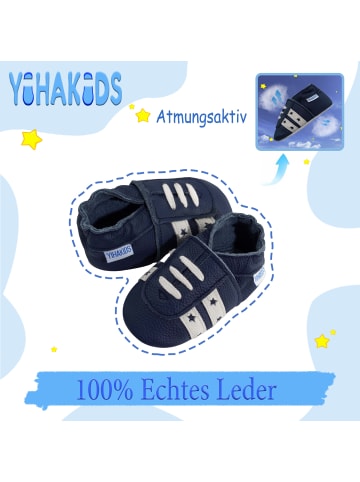 Yihakids Baby Krabbelschuhe aus Leder, weiche Lauflernschuhe mit rutschfester Sohle