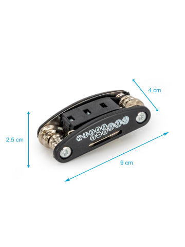 Intirilife 16 in 1 Multitool Fahrrad Reparaturwerkzeug in Antrazit