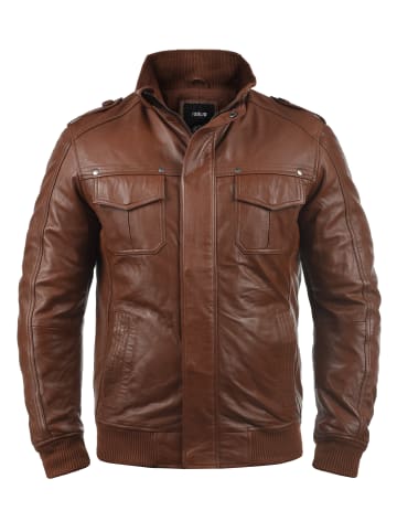 !SOLID Lederjacke in braun