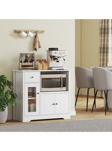 HOMCOM Mikrowellenschrank-80L x 35B x 72,2H cm-Weiß