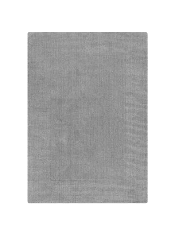 KADIMA DESIGN Wollteppich Uni-Design mit Bordüre, rutschfest, 100% Wolle Teppich in Grau