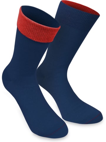 normani 1 Paar Socken Bi-Color in Marine/Rot