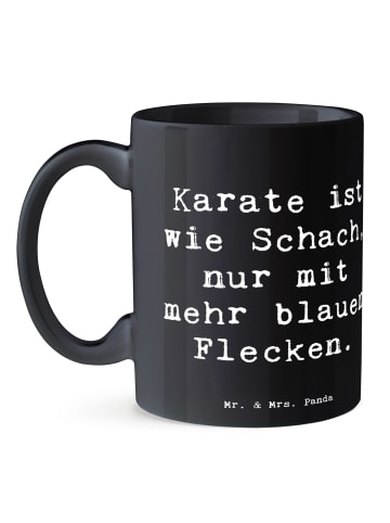 Mr. & Mrs. Panda Tasse Spruch Karate Schach mit Spruch in Schwarz