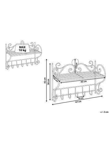 Beliani Badezimmerregal OSORNO in Weiß - (W) 47 x (H) 42 x (L) 18 cm