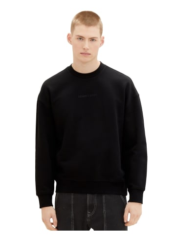 TOM TAILOR Denim Sweatshirt in BLACK