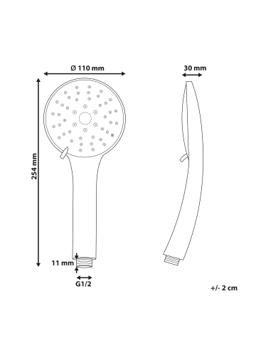 Beliani Wannenarmaturen CHURUN in Gold - (W) 11 x (H) 25 x (L) 3 cm